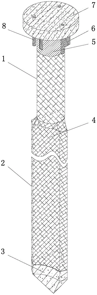 A construction method of special-shaped piles with carbon fiber bag cast-in-place anti-arch curved surface combination