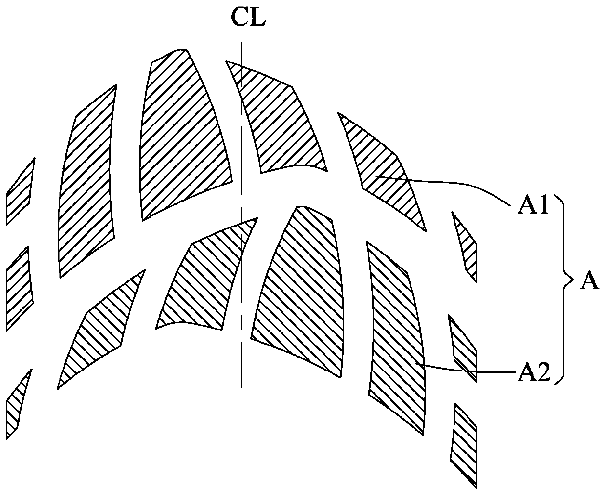 Bicycle pneumatic tire tread pattern structure