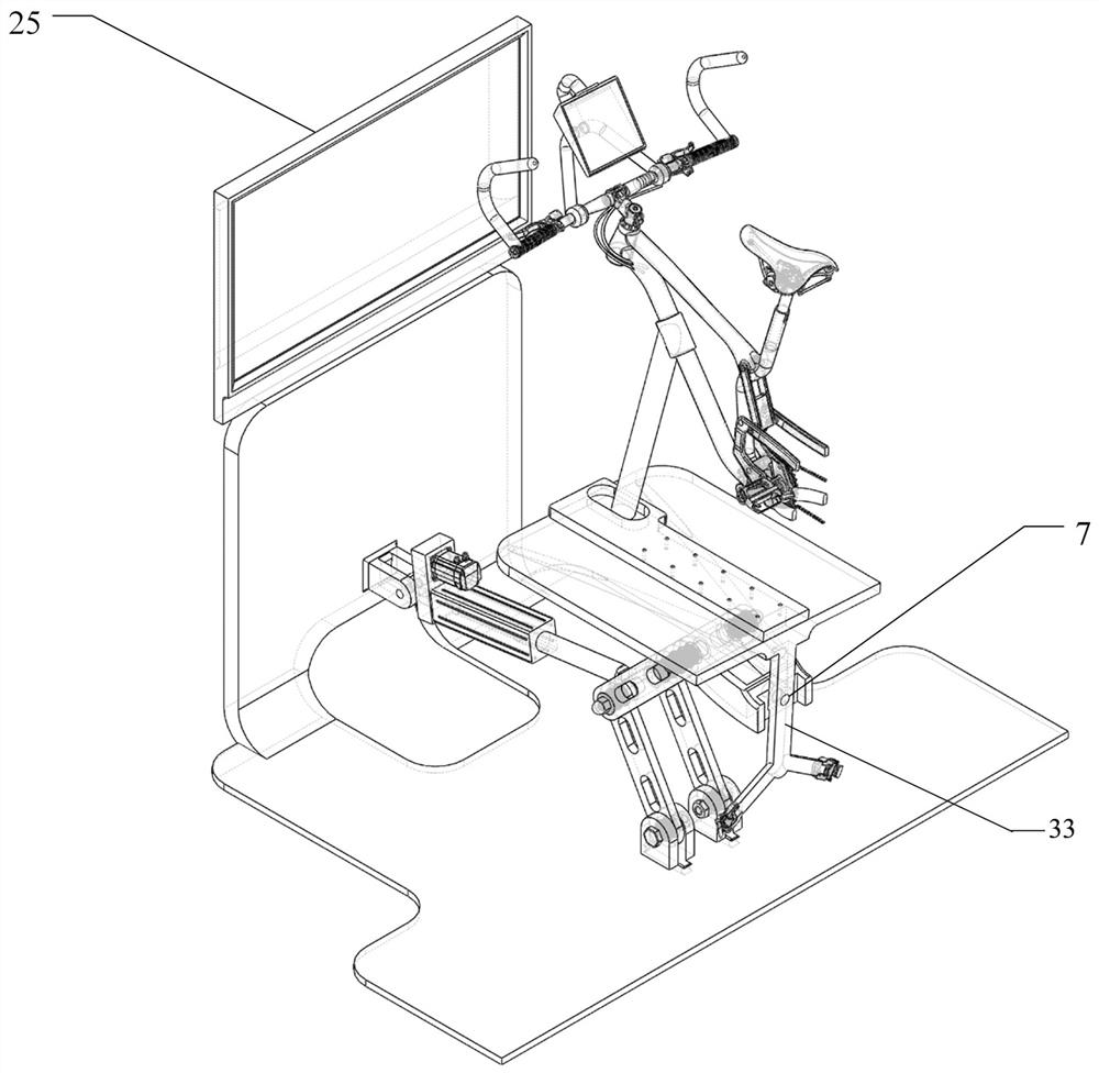 Four-degree-of-freedom hybrid cycling simulation platform