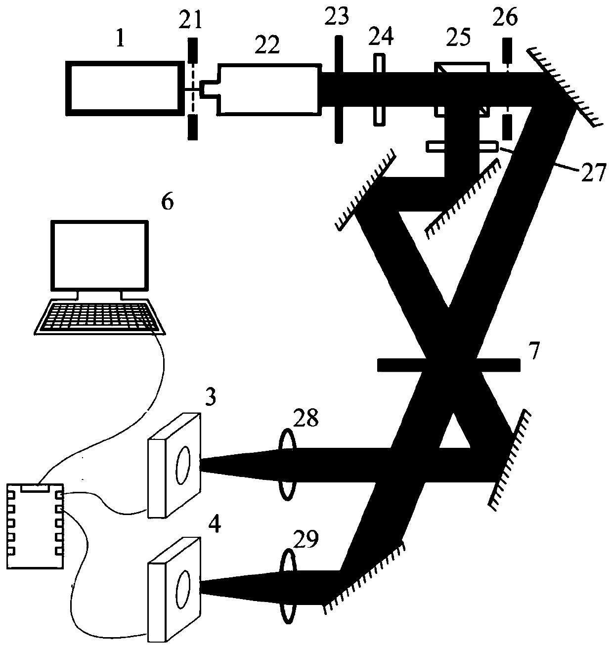 Real-time test device and method for sensitivity of double-detector time division multiplexing volume holographic materials