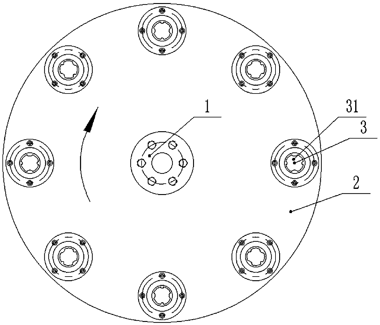 Feeding device for cores of multi-level flywheels
