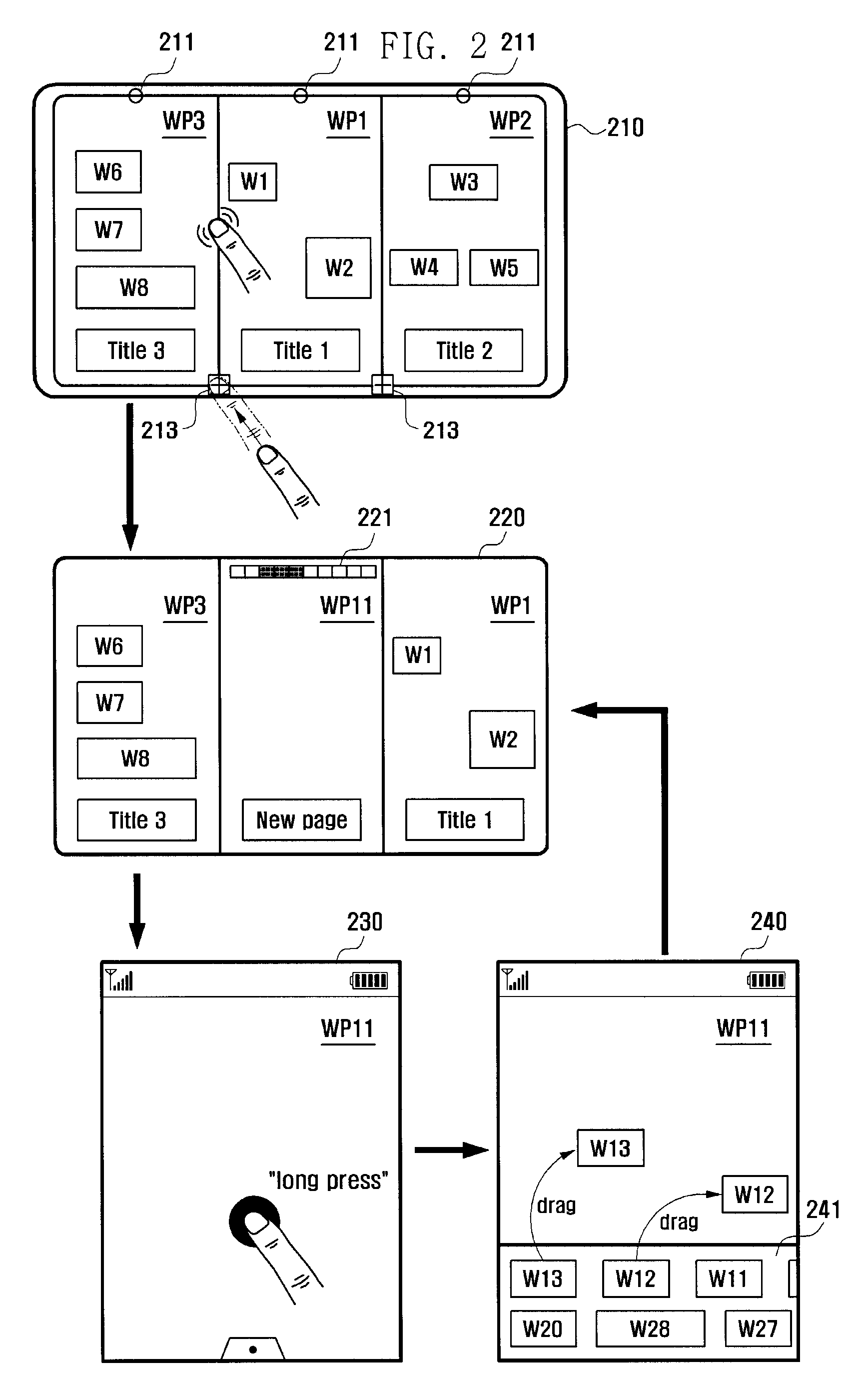 Mobile device and method for editing pages used for a home screen