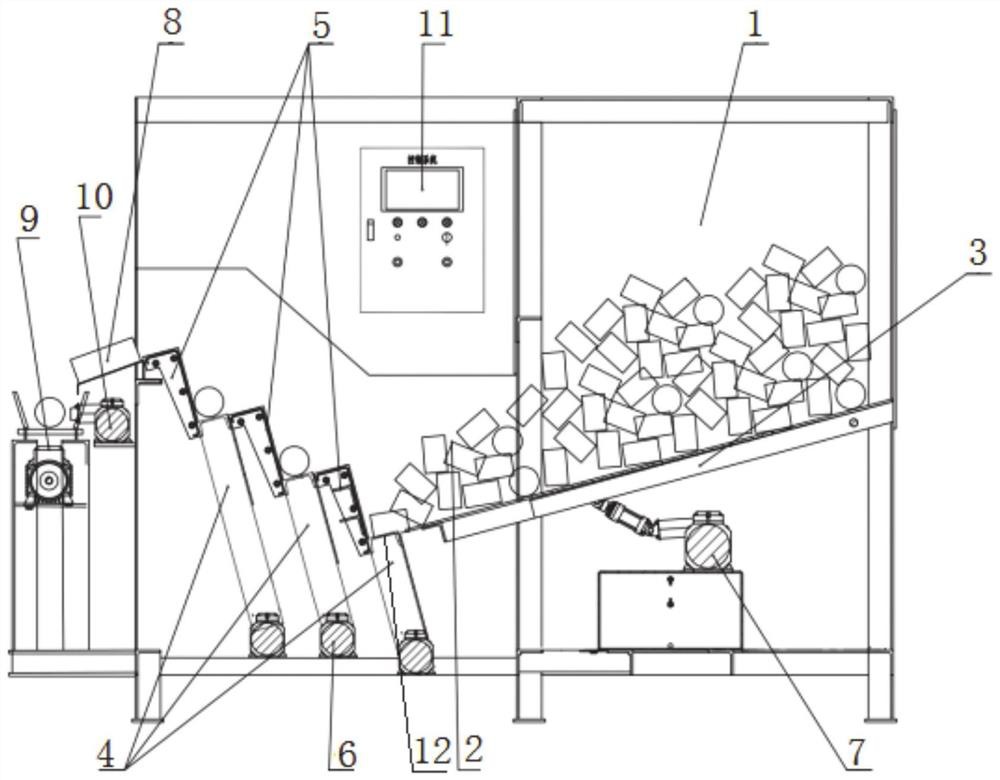 Device and method for automatically arraying and uniformly adding grinding media of ball mill