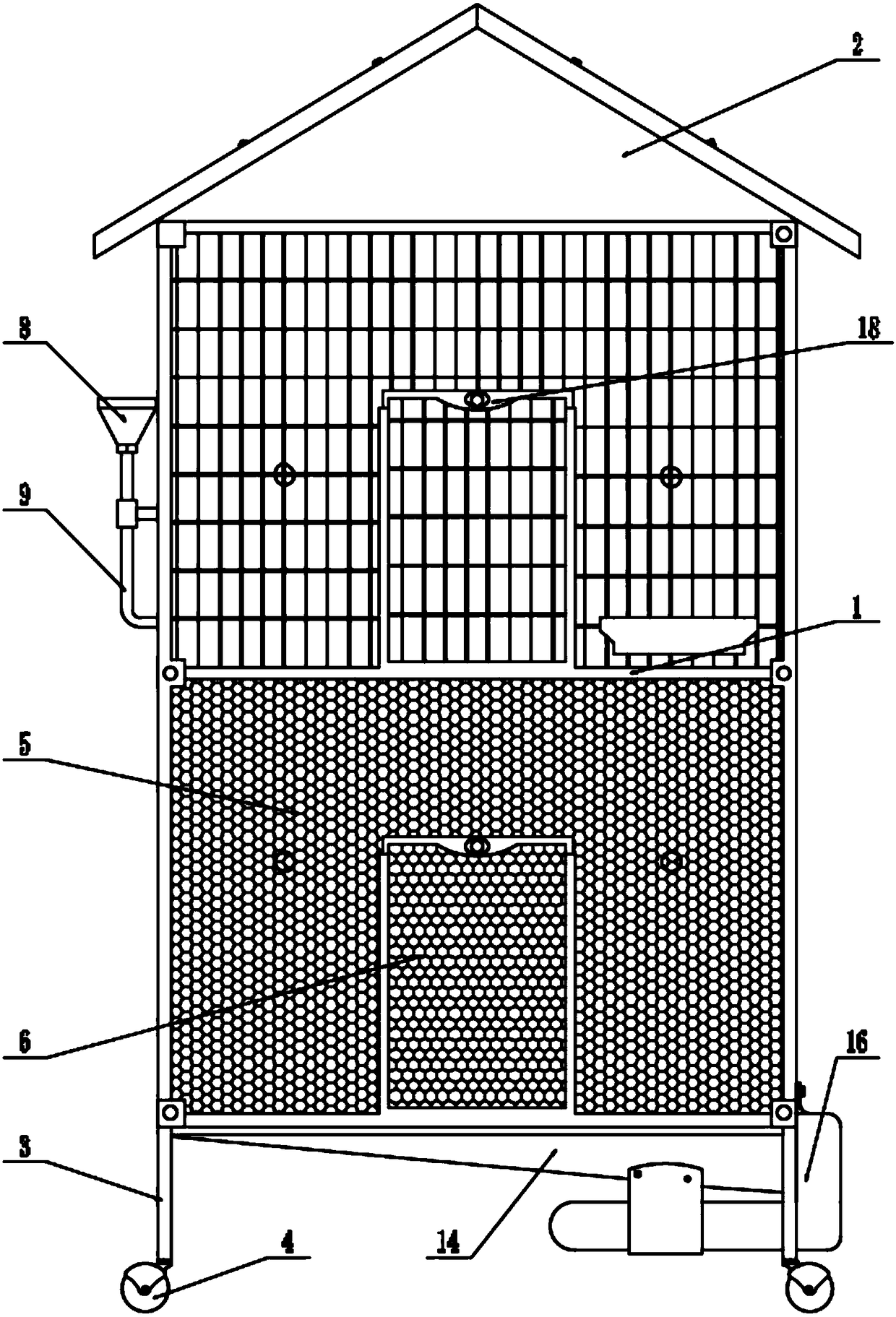 Bird cage with protective mechanism for bird breeding