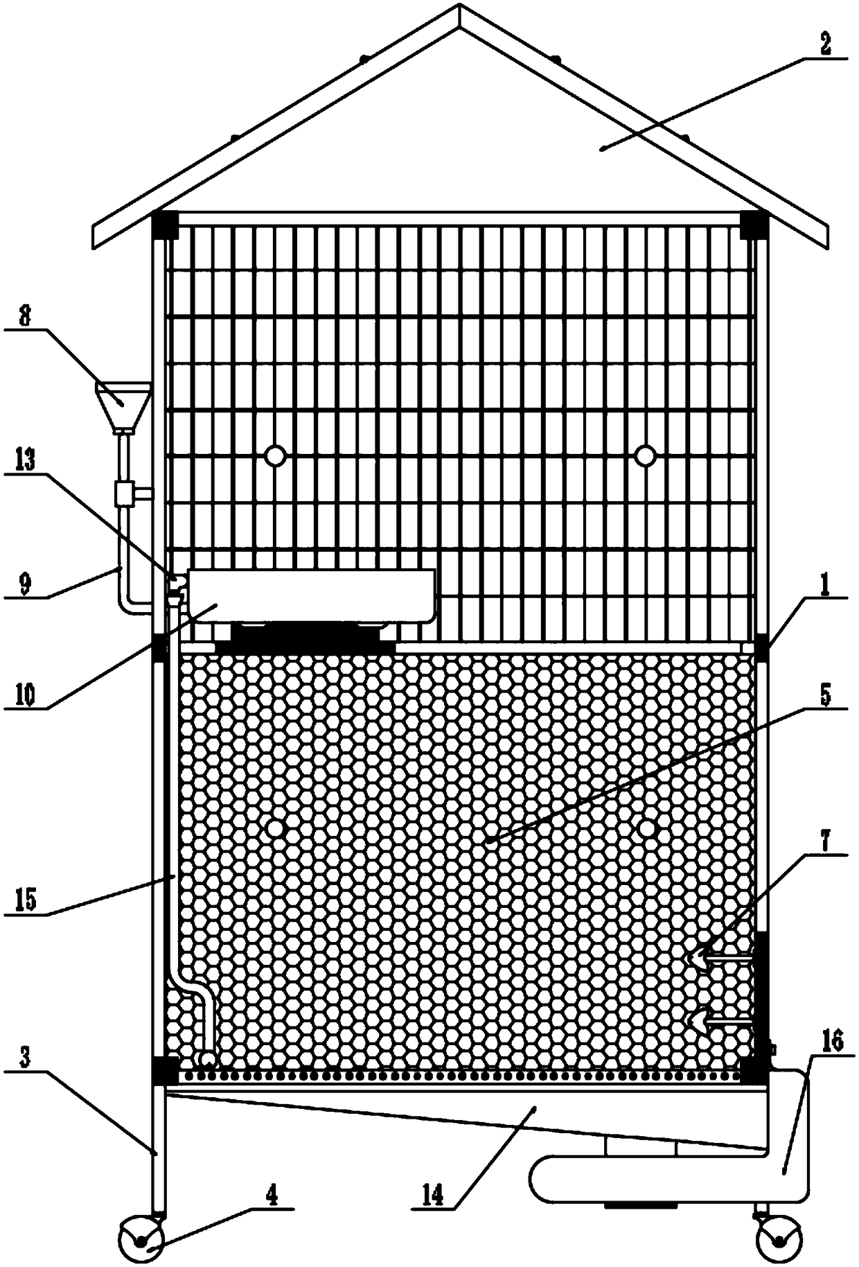 Bird cage with protective mechanism for bird breeding