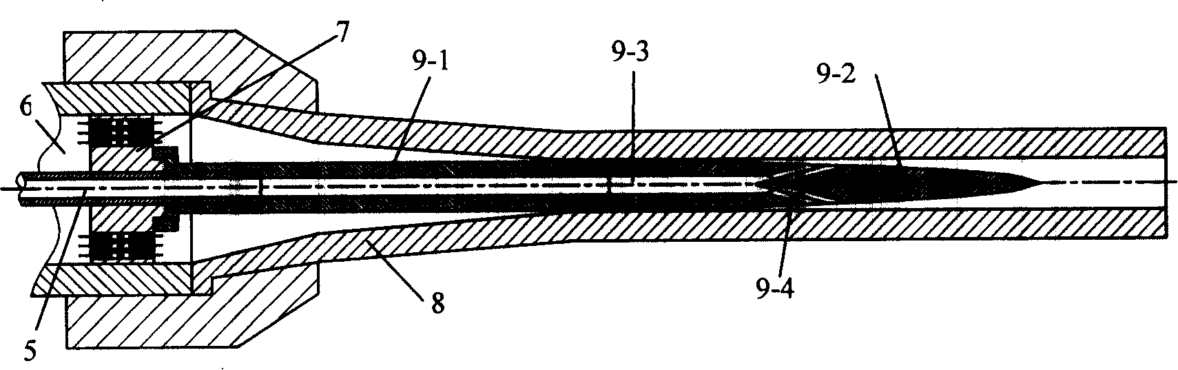 Cold air powered spraying method and device