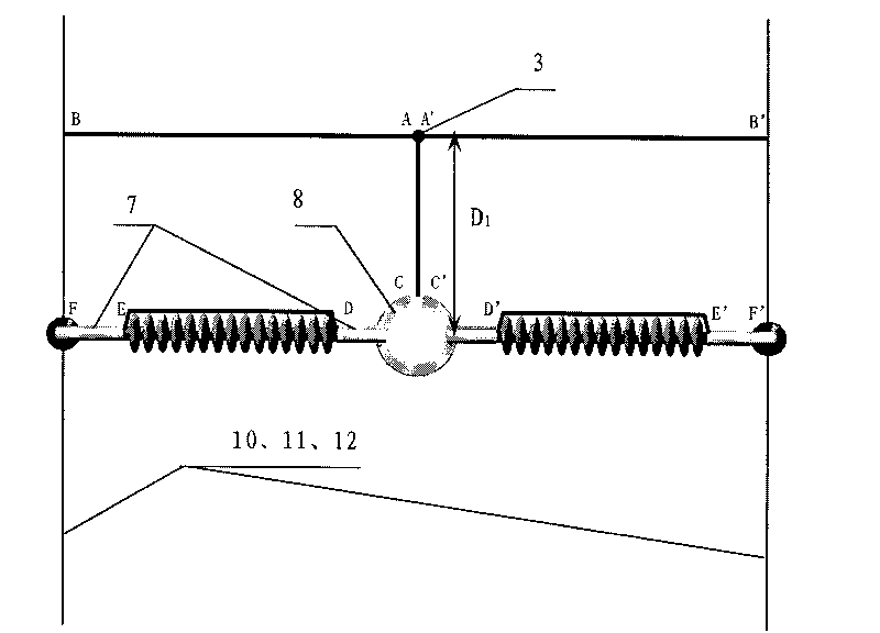Method for vertical grounding down leading on inner side of composite material tower and tower