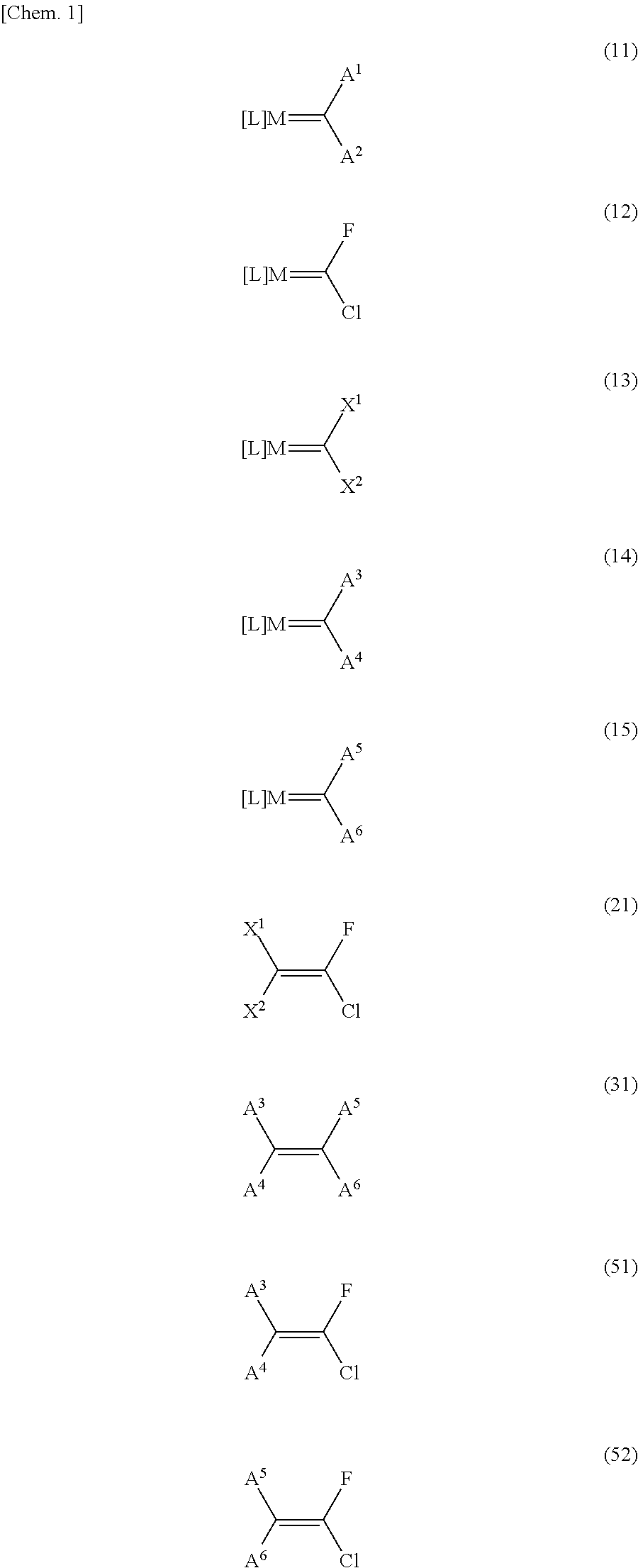 Method for producing olefin containing chlorine and fluorine