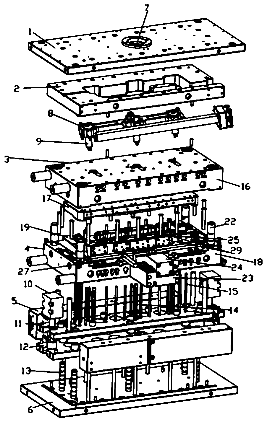 Injection mold for automobile air guide plate