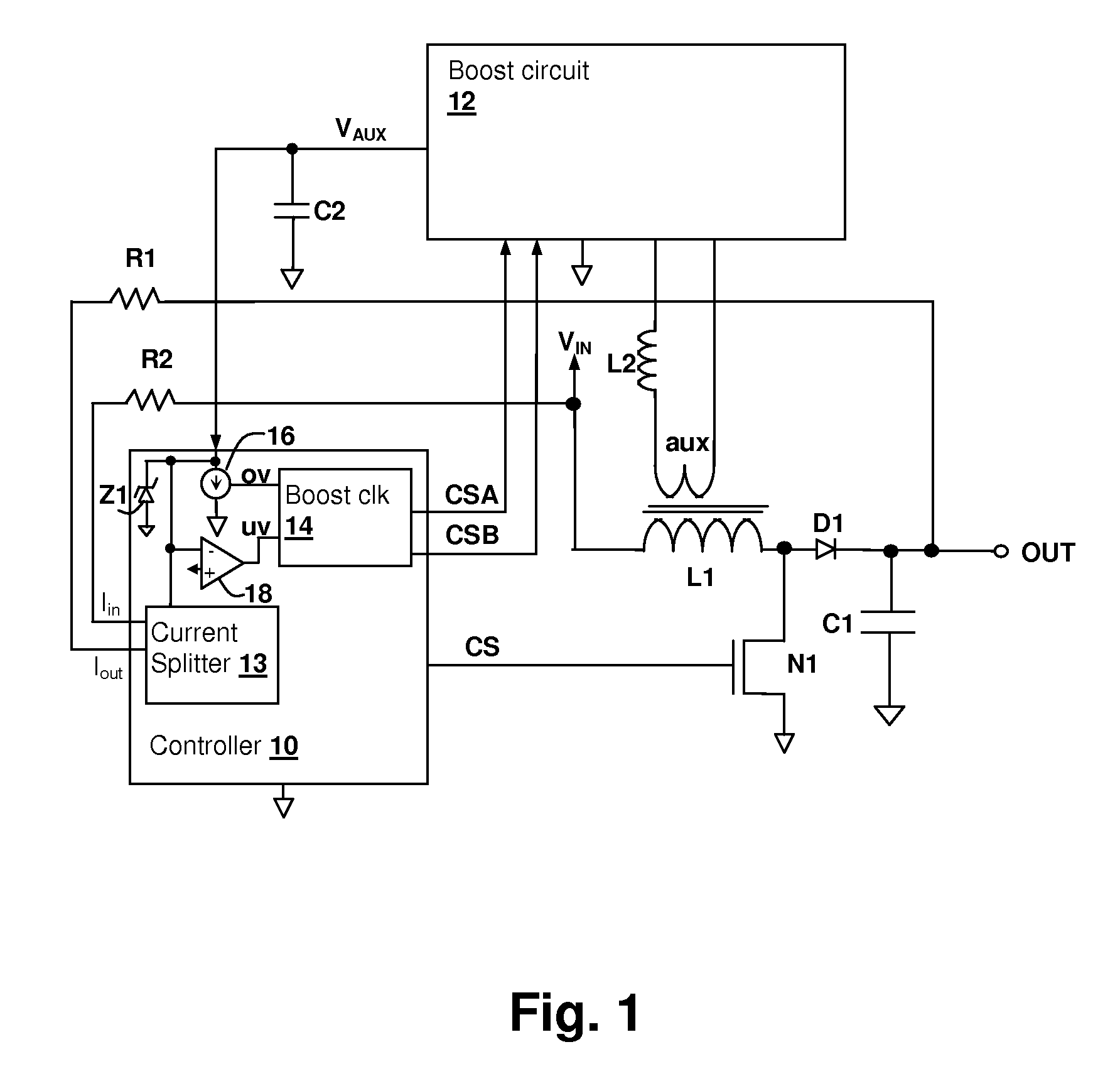 Switching regulator with boosted auxiliary winding supply