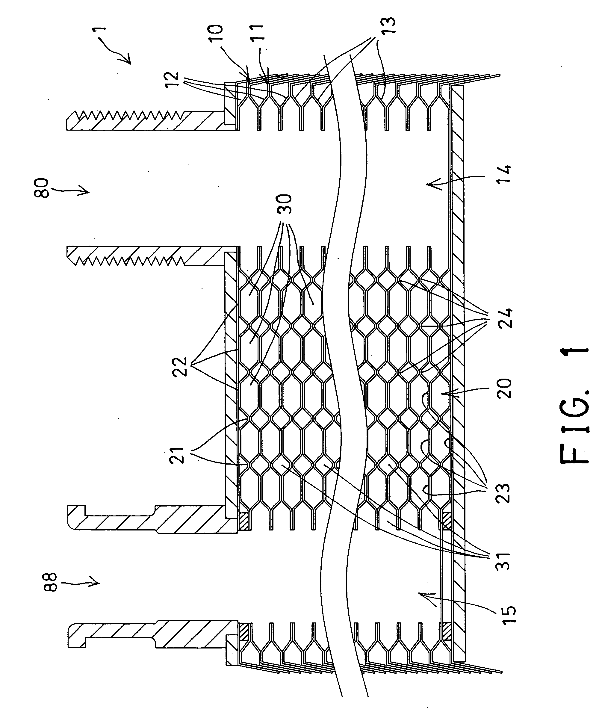 Heat exchanger having different flowing paths