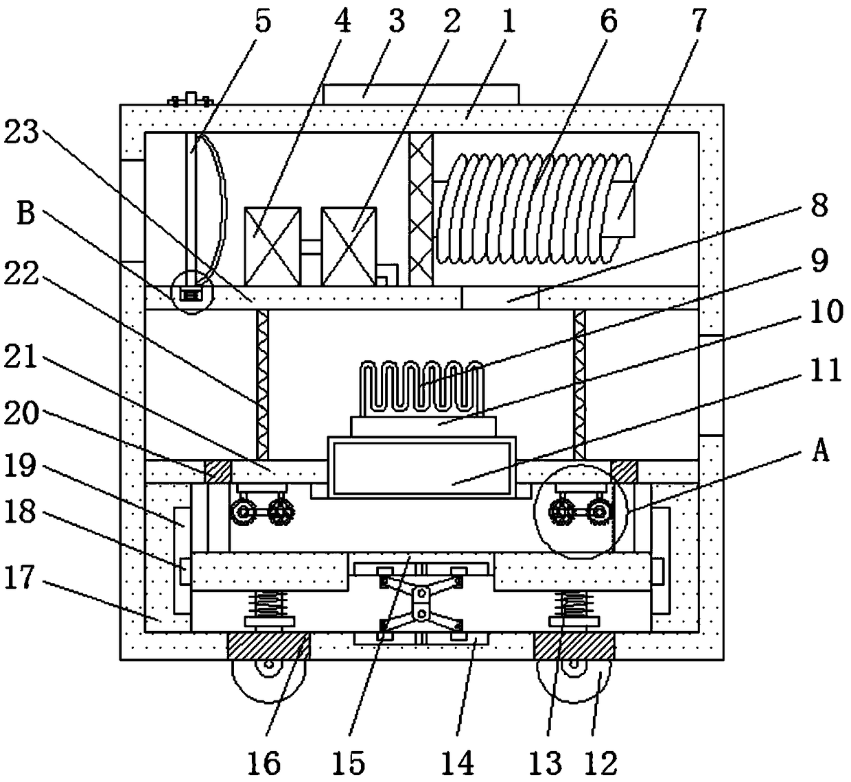 Industrial dehumidifier capable of measuring temperature and removing dust