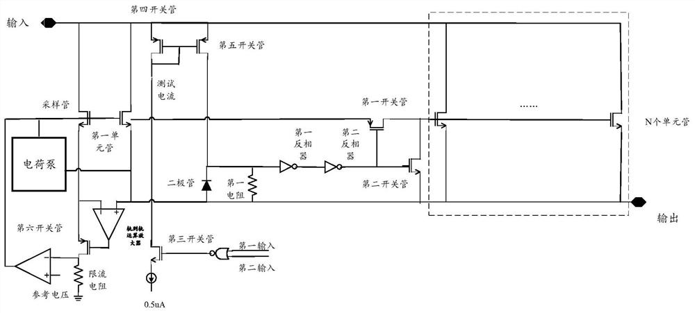 Power tube test circuit and power supply protection chip