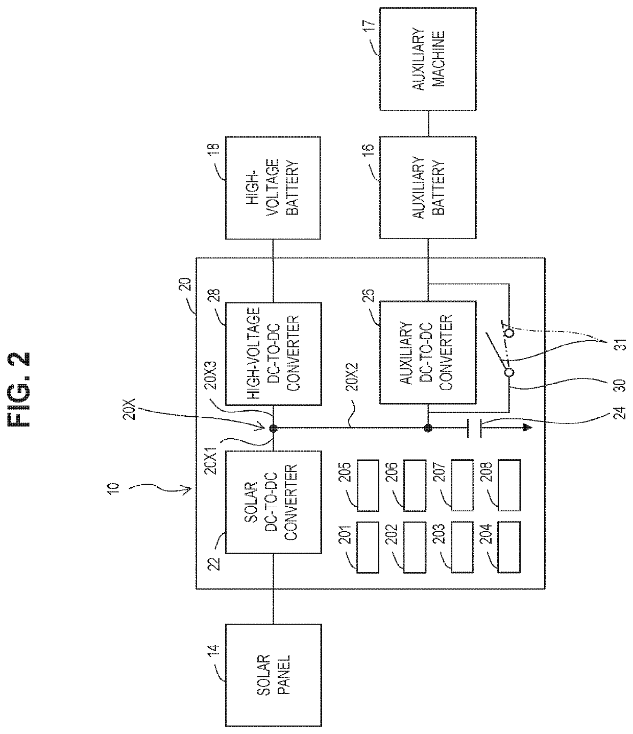 In-vehicle solar charge control system, in-vehicle solar charge control method, and program
