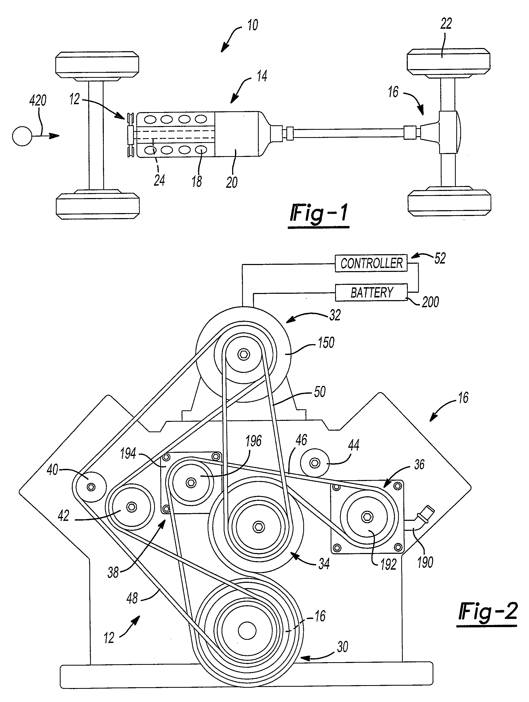 Engine powered device having accessory drive and reversing motor for selectively starting engine and powering accessory drive
