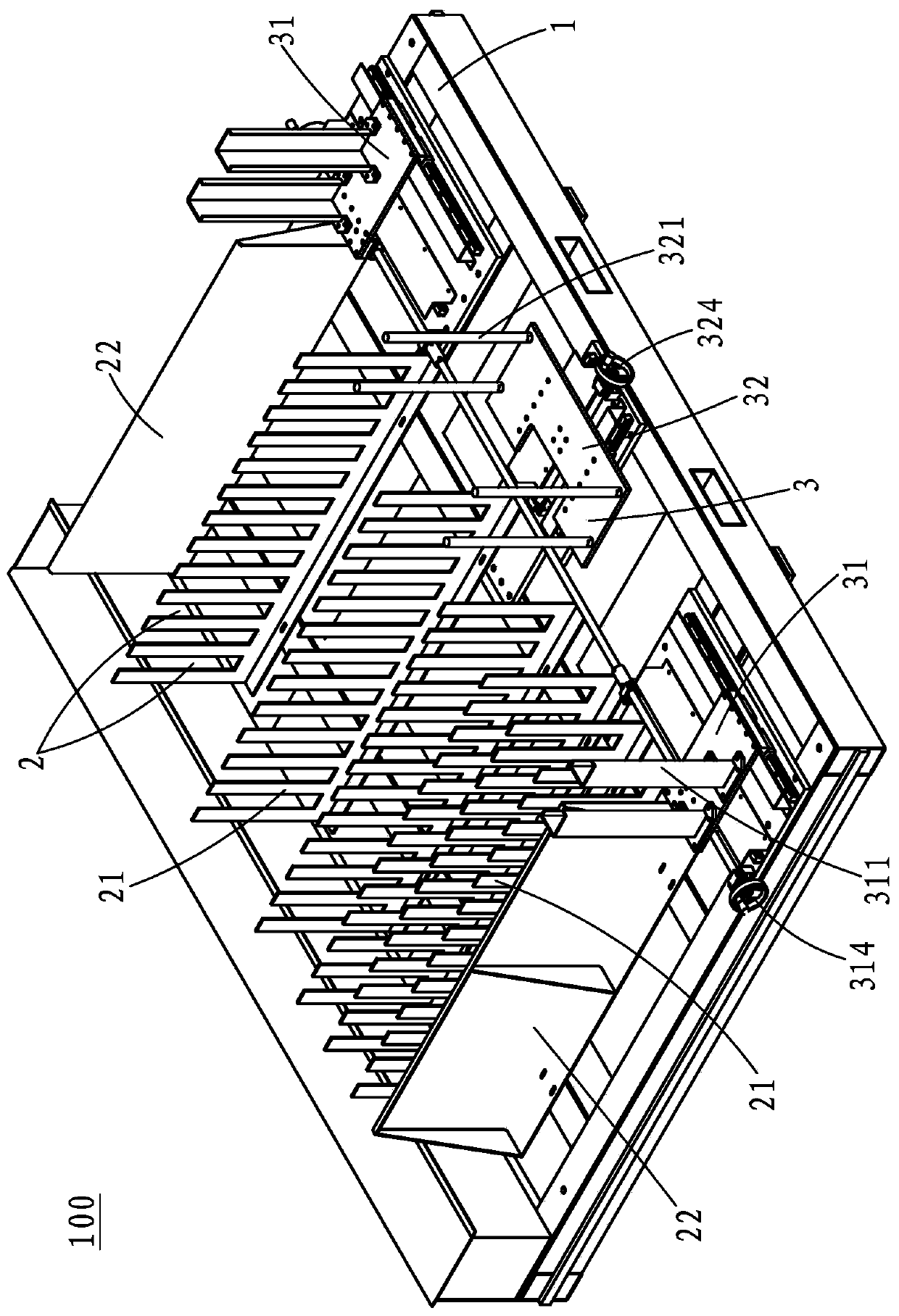 Flexible rod piece storing and positioning frame