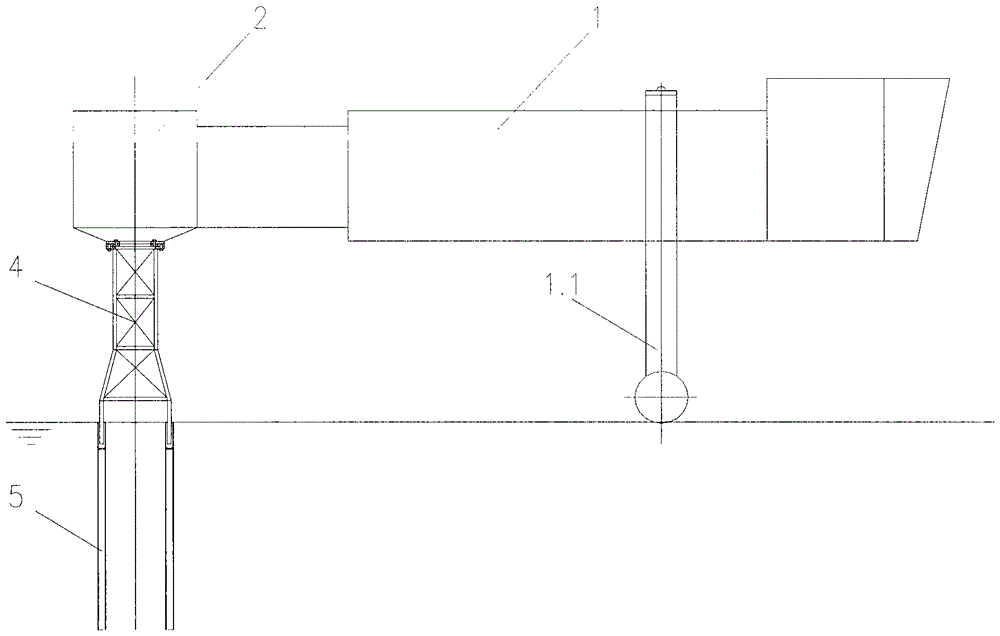 Foundation of truss type rear column structure for boarding bridge and its construction method
