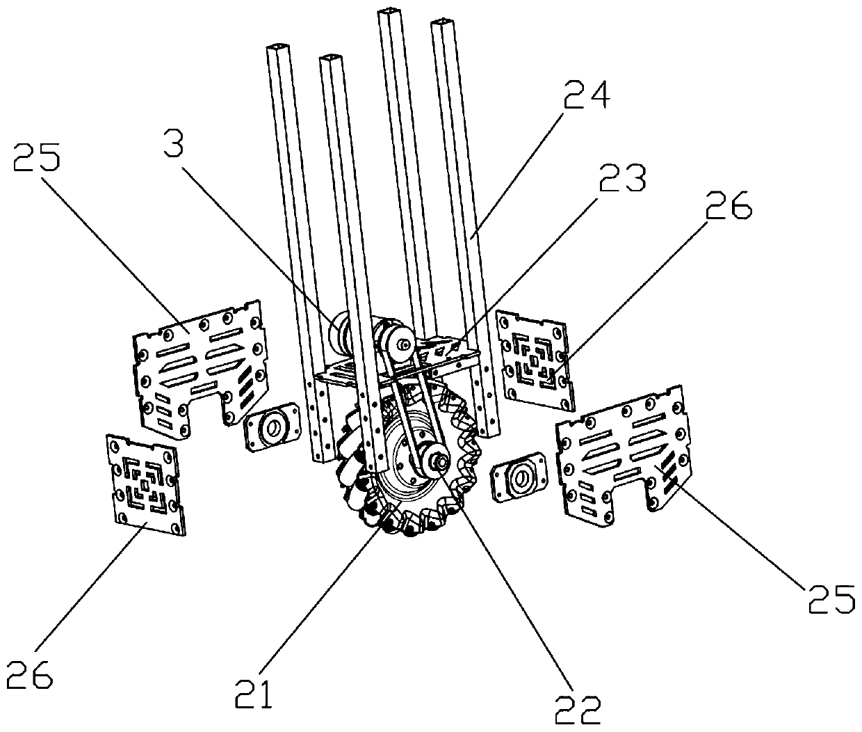 Transportation robot capable of vertically climbing steps