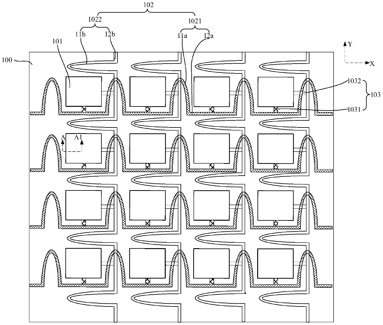 Stretchable display structure and manufacturing method, and display device