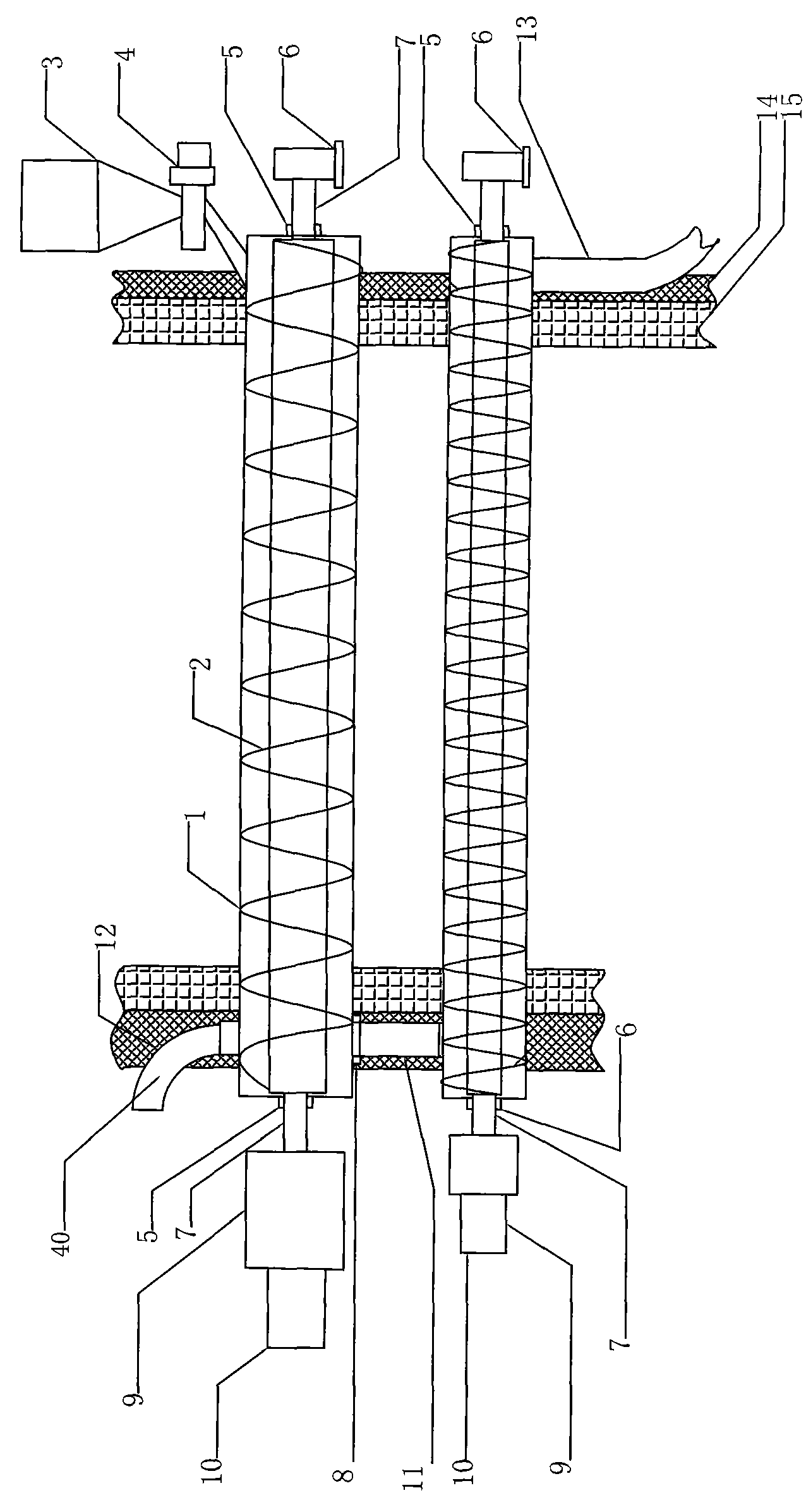 Combined sludge treatment method and dry distillation device applied by same