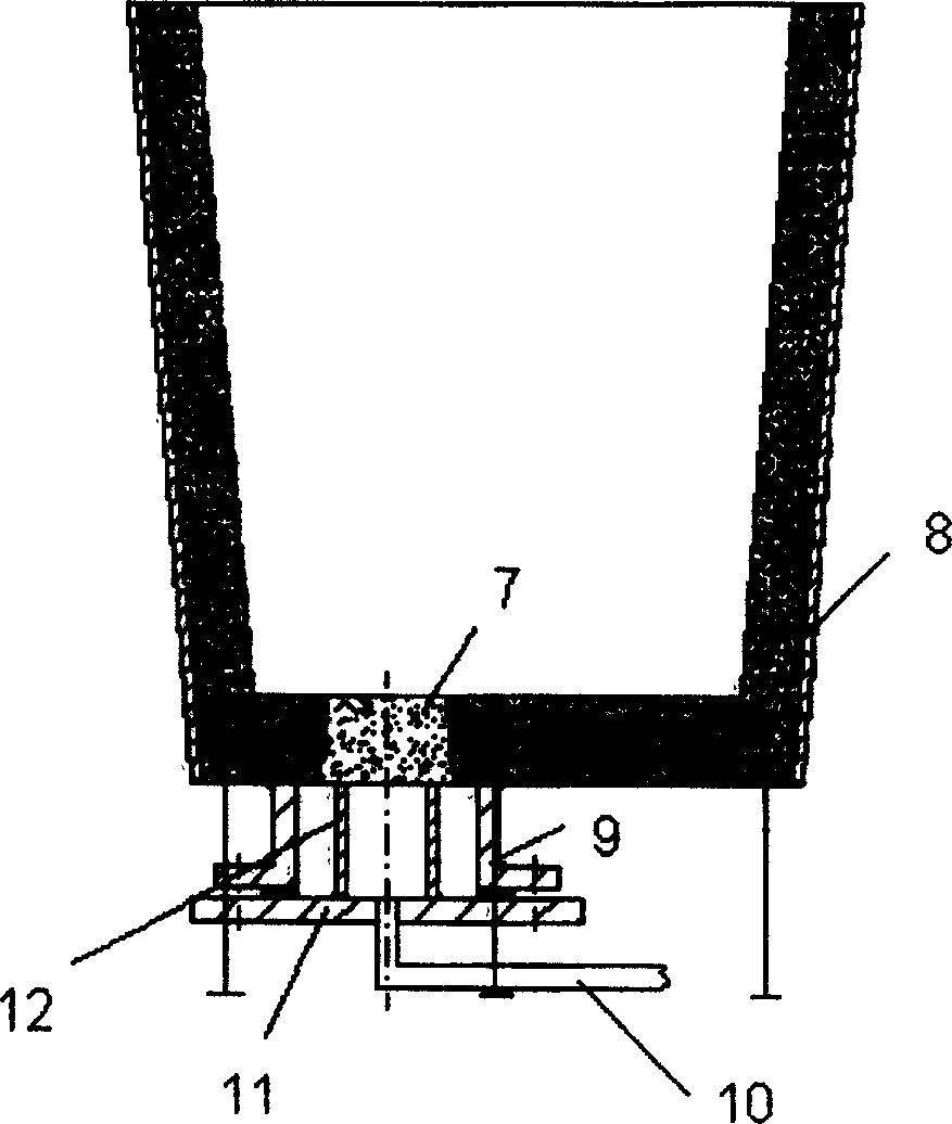 Blowing purifying method for casting ladle