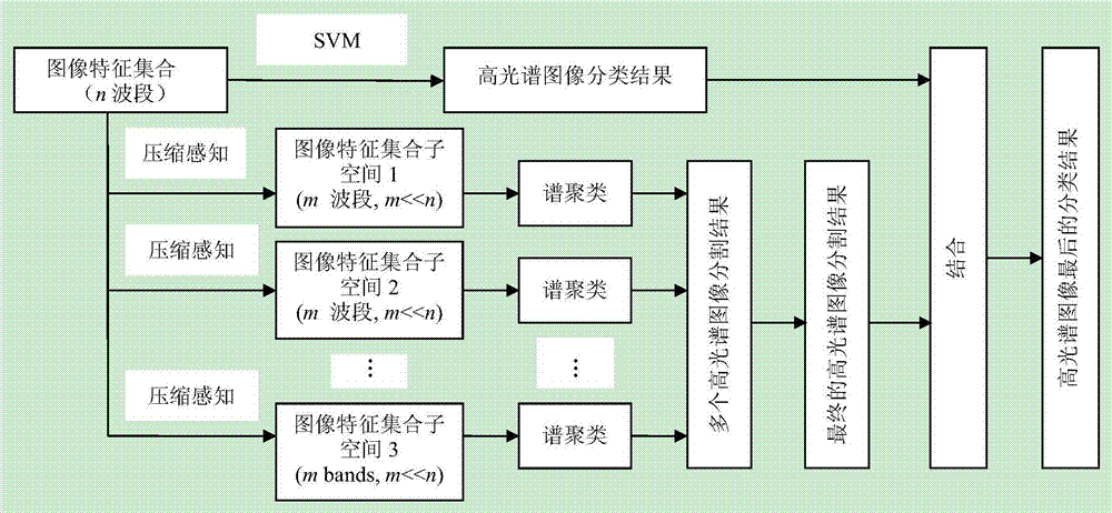 A hyperspectral image classification method based on ensemble of compressed spectral clusters