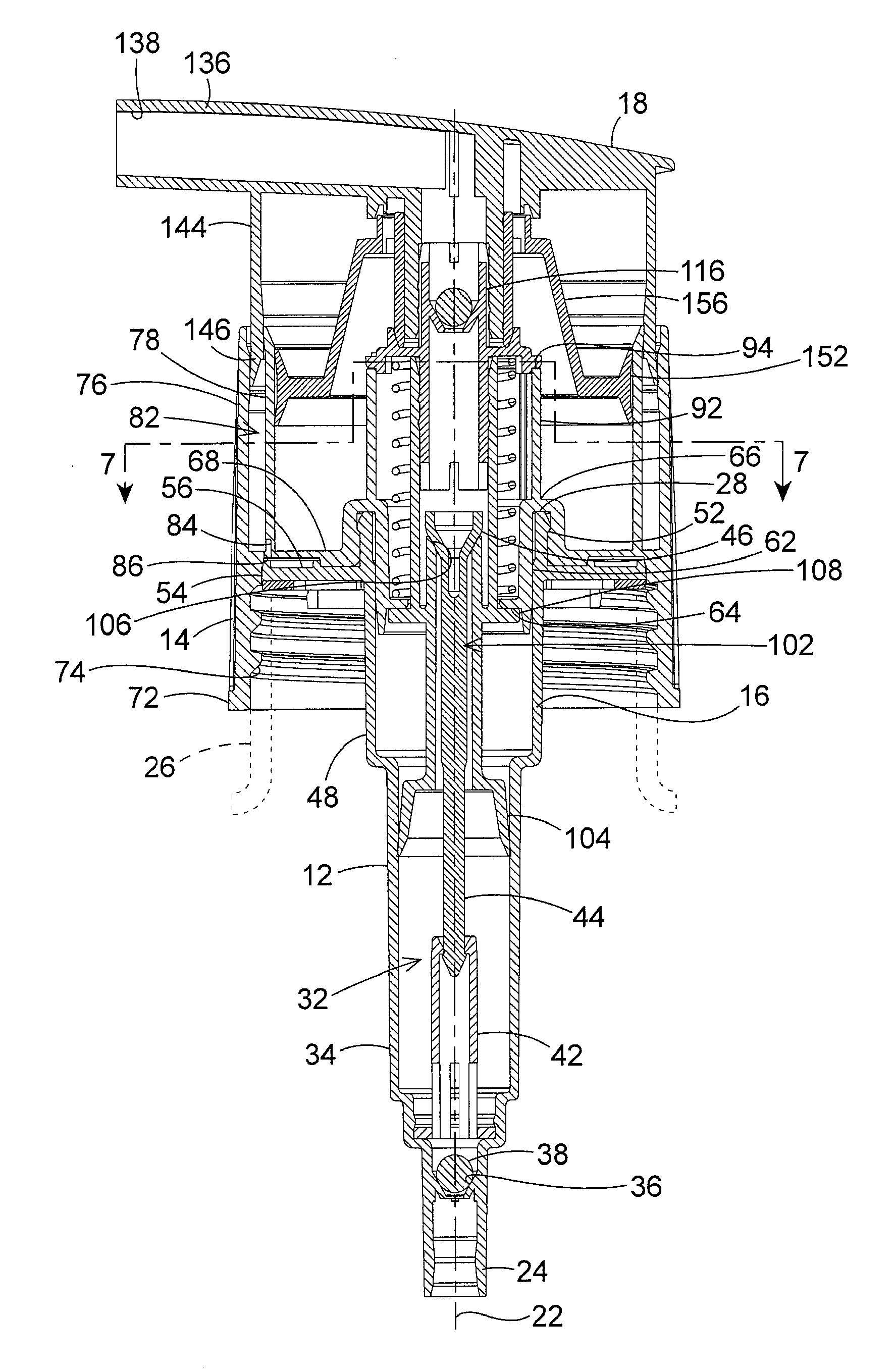 Rotating Dispenser Head with Locking and Venting Closure Connector for an Air Foaming Pump Dispenser