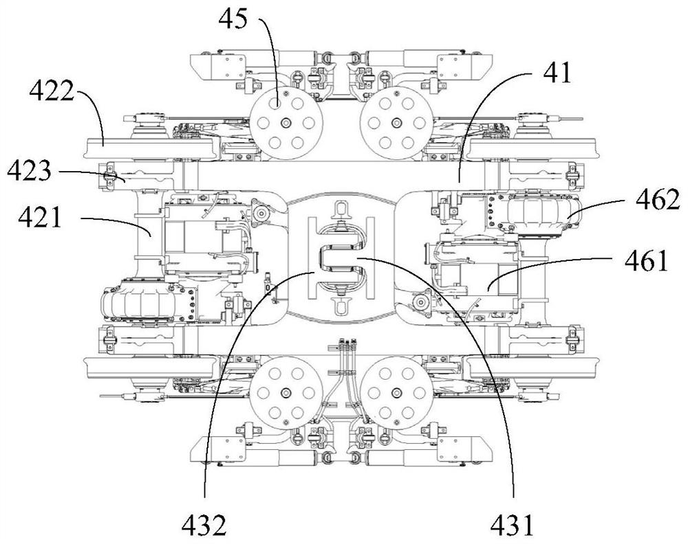 Traction device, bogie and railway vehicle