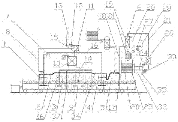 Iron ore magnetizing roasting tunnel kiln and iron ore magnetizing roasting method