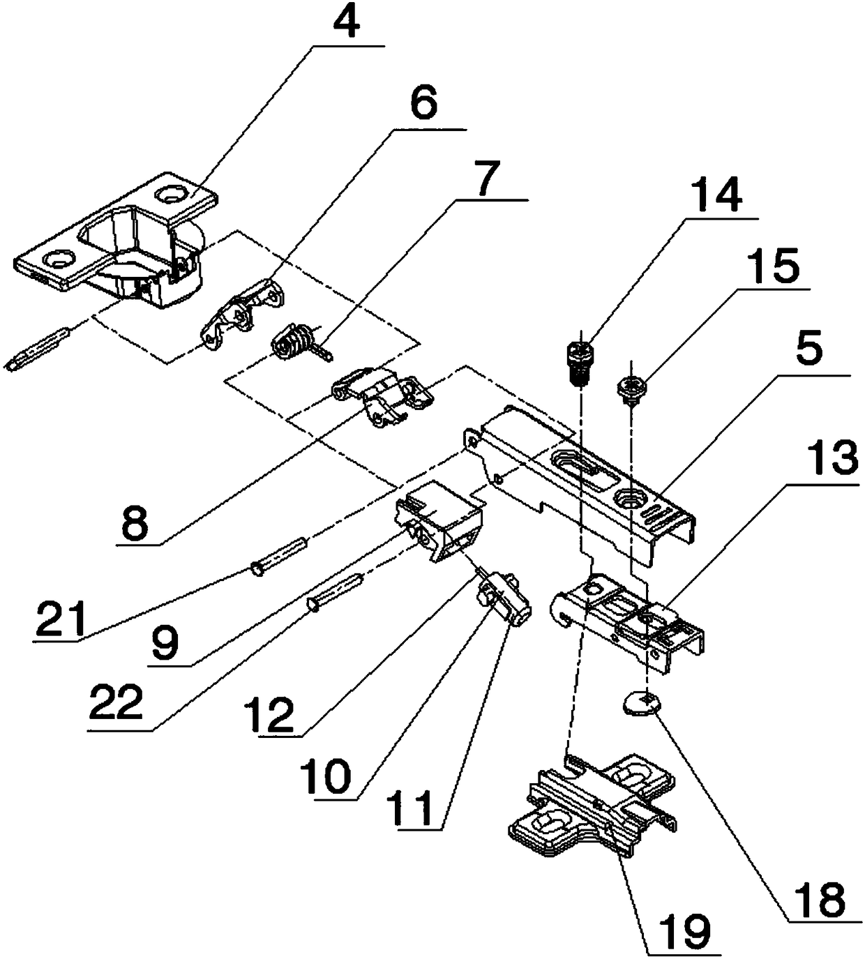 Damping hinge for furniture