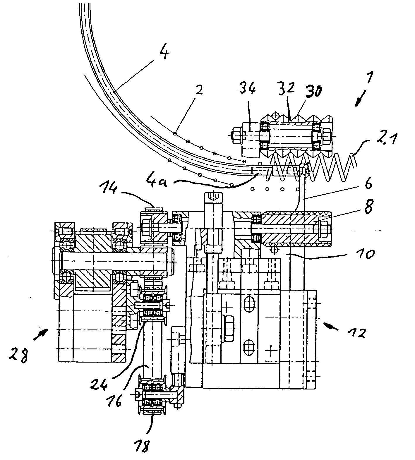 Device and procedure for twisting a coil into perforations of flat components