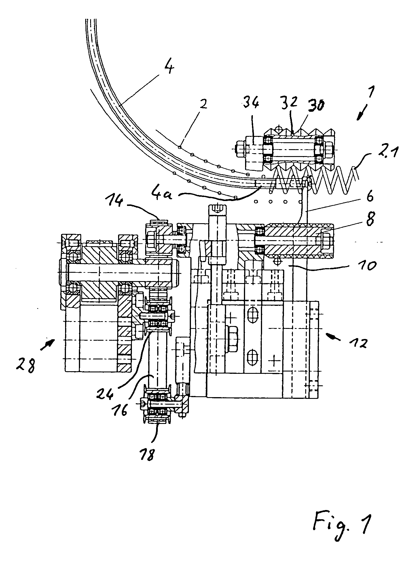 Device and procedure for twisting a coil into perforations of flat components