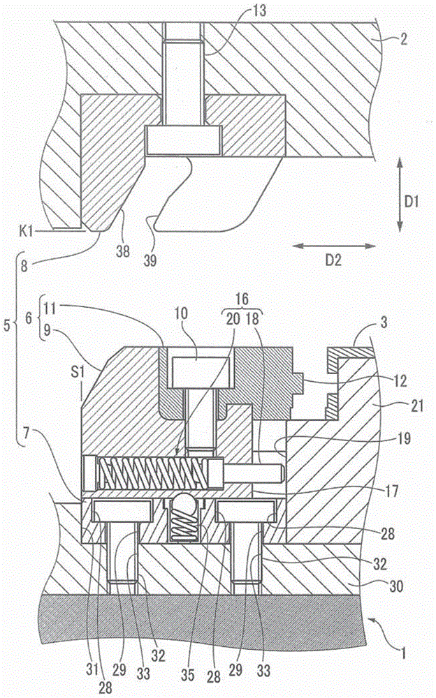 Sliding core device