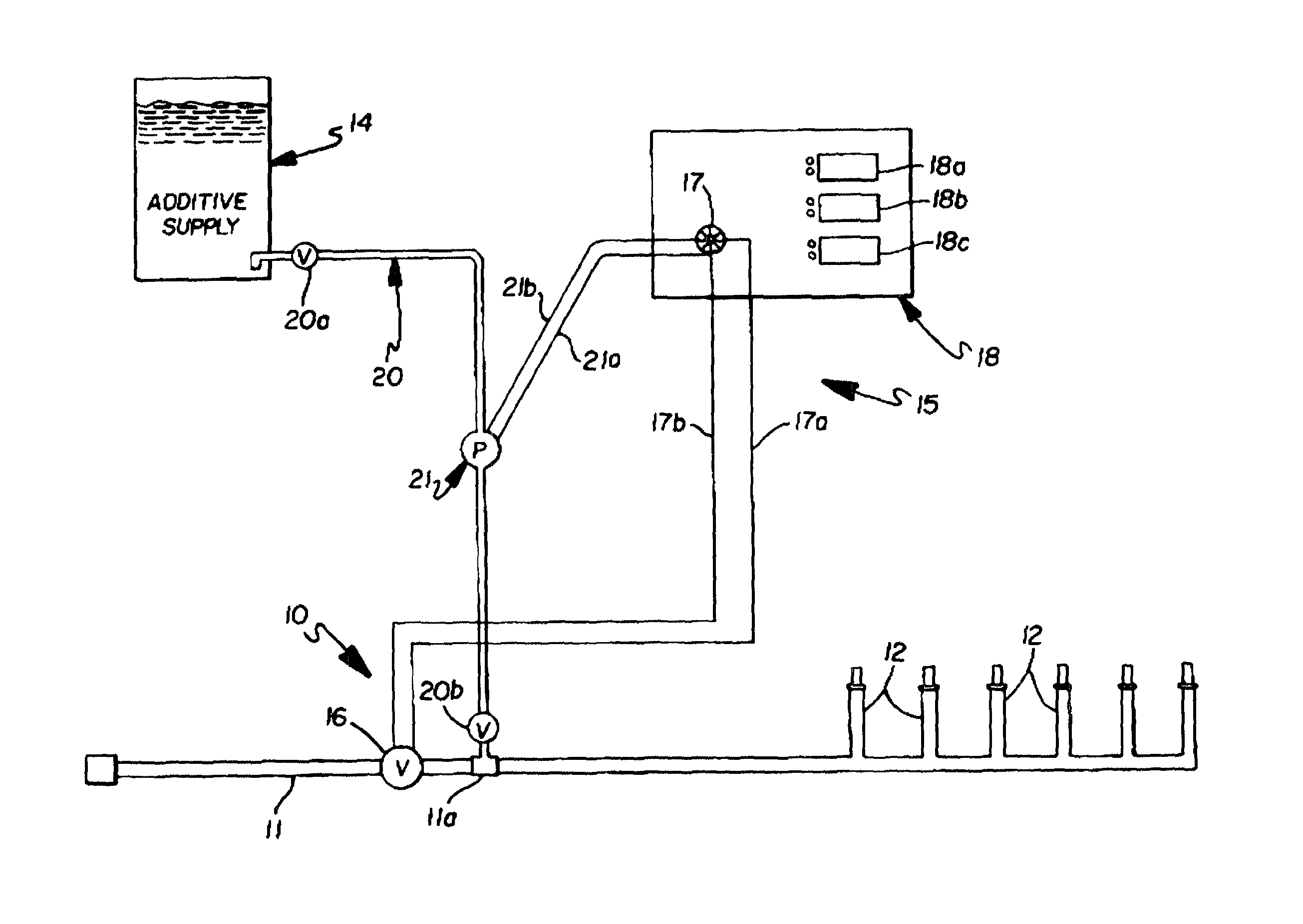 Solution introduction system for watering installations