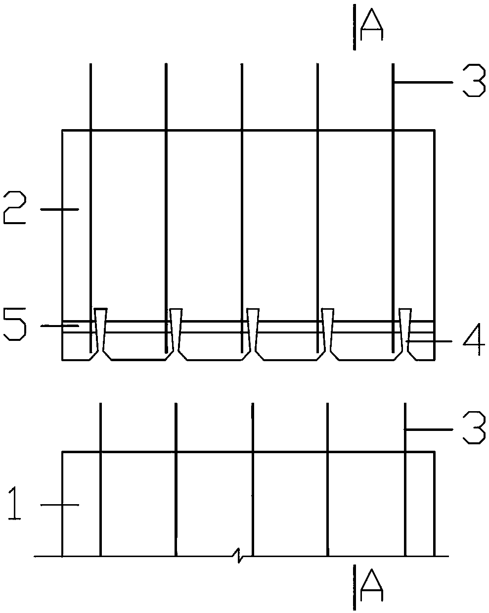Ring rib pin tenon connection structure of concrete member and construction method thereof
