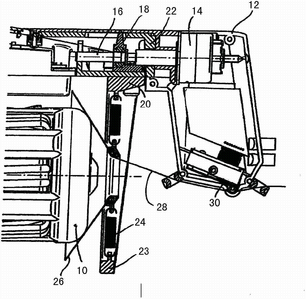 A method and a device for opening and subsequently closing a weft brake in a thread feeder