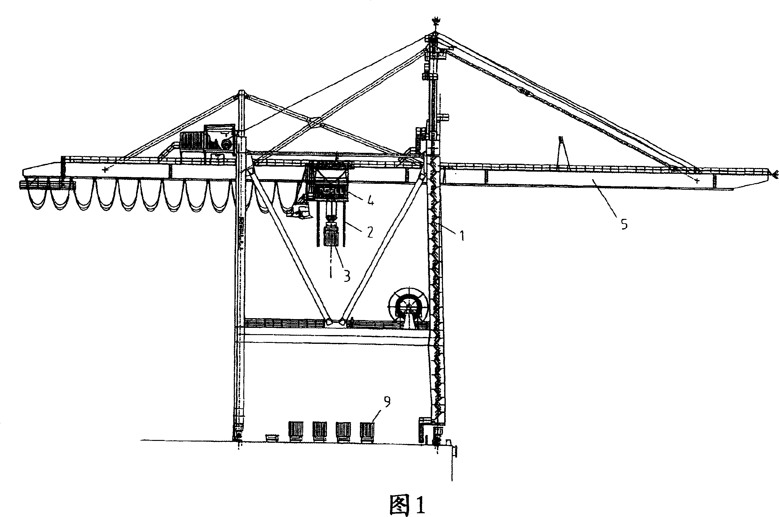 Device and method for the contactless load control of crane systems