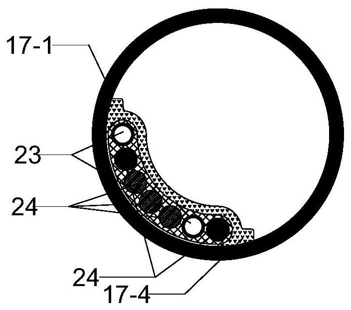 Composite coiled tubing with cable oil-water well casing leakage detection system and method