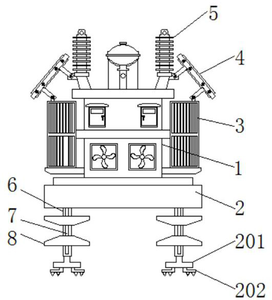 A kind of constant temperature protection high voltage transformer with chassis anti-settling structure