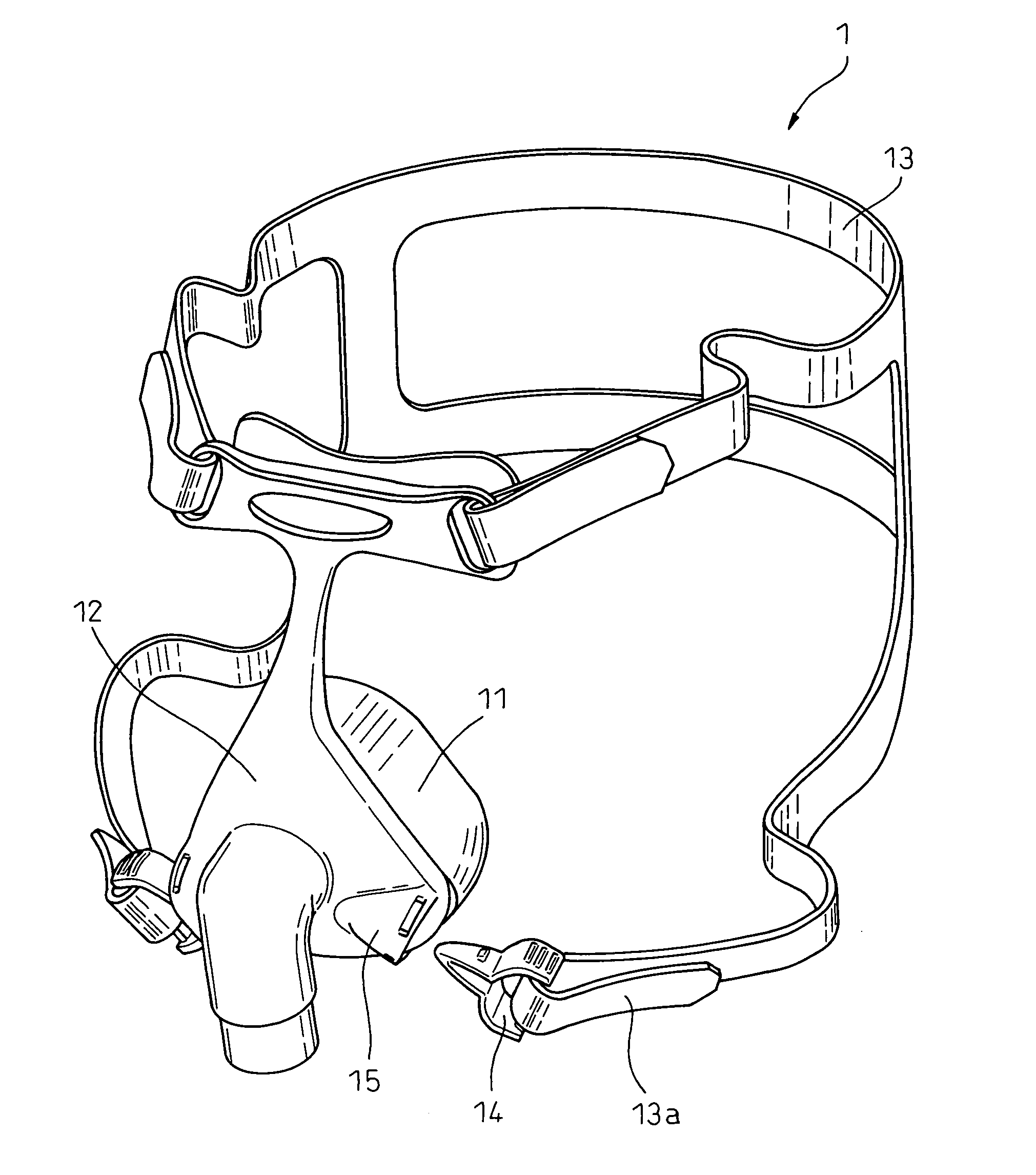 Nasal respiratory mask system and connection/disconnection means used therein