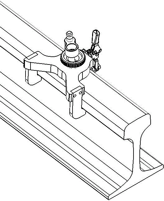 Y-type rapid positioning device for measuring center position of railway track