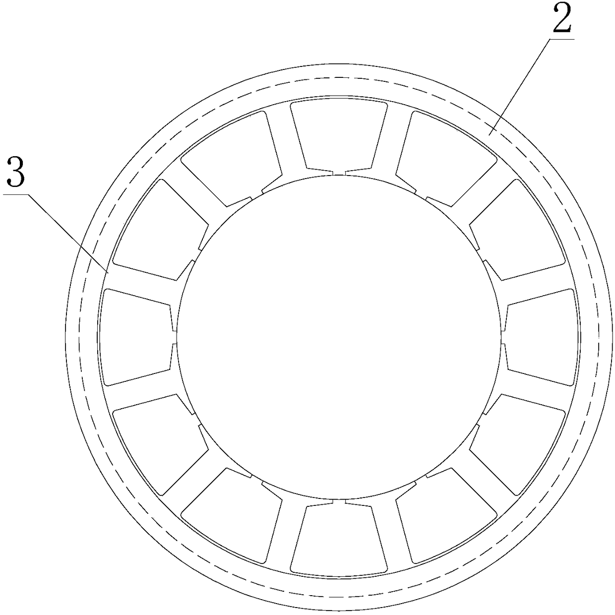 Novel permanent magnet motor stator iron core