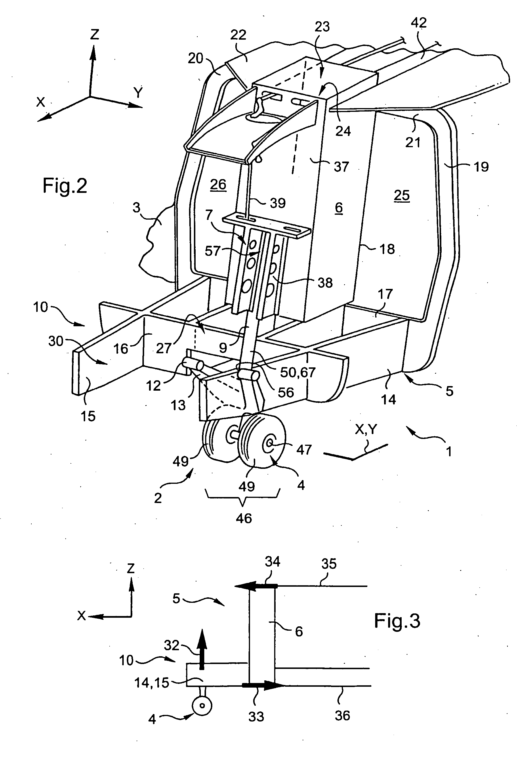 Auxiliary nose undercarriage, a force-transmission structure, and a rotary wing aircraft