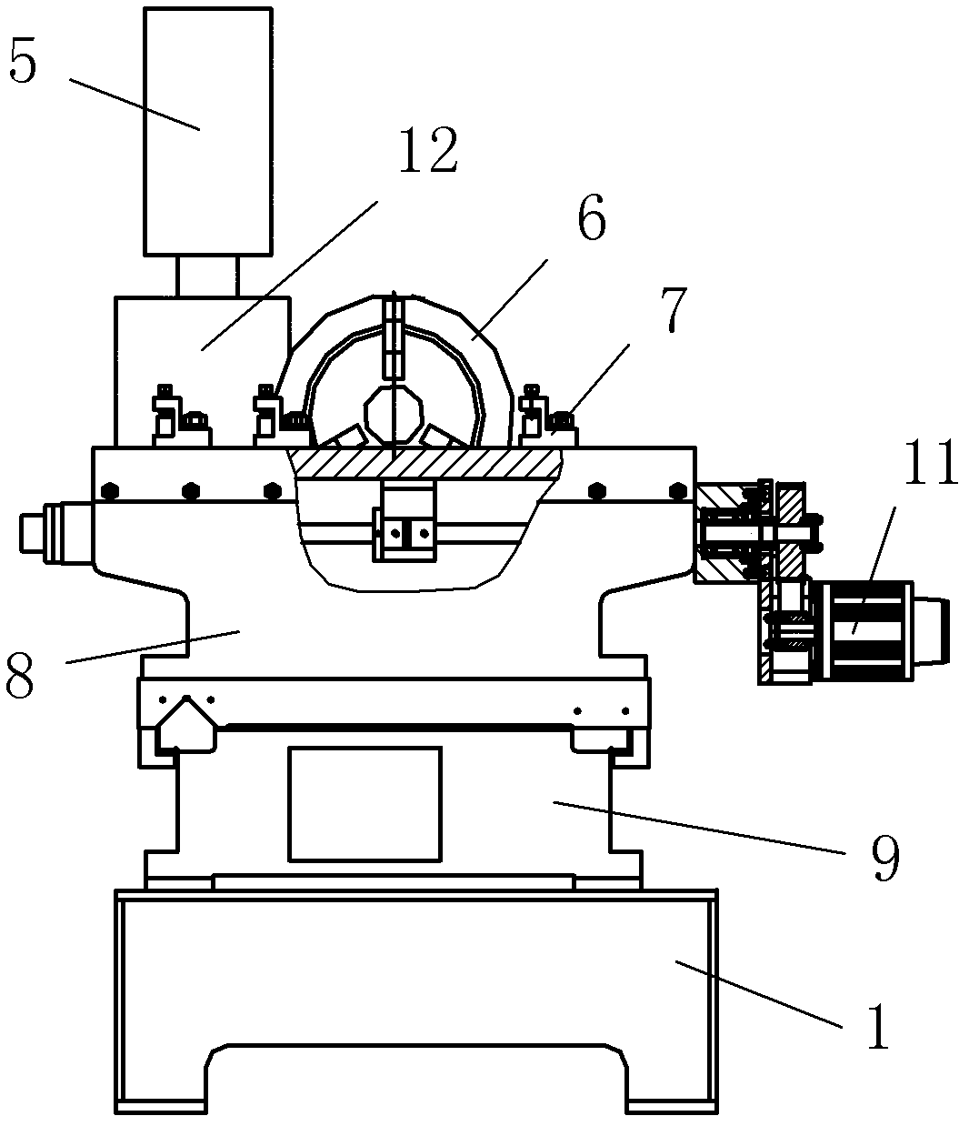 Special numerically controlled lathe for cutting inner arc curved surface