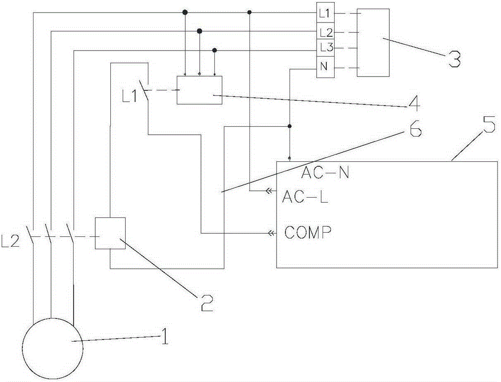 Three-phase unit control circuit and reverse phase protection state detection method thereof