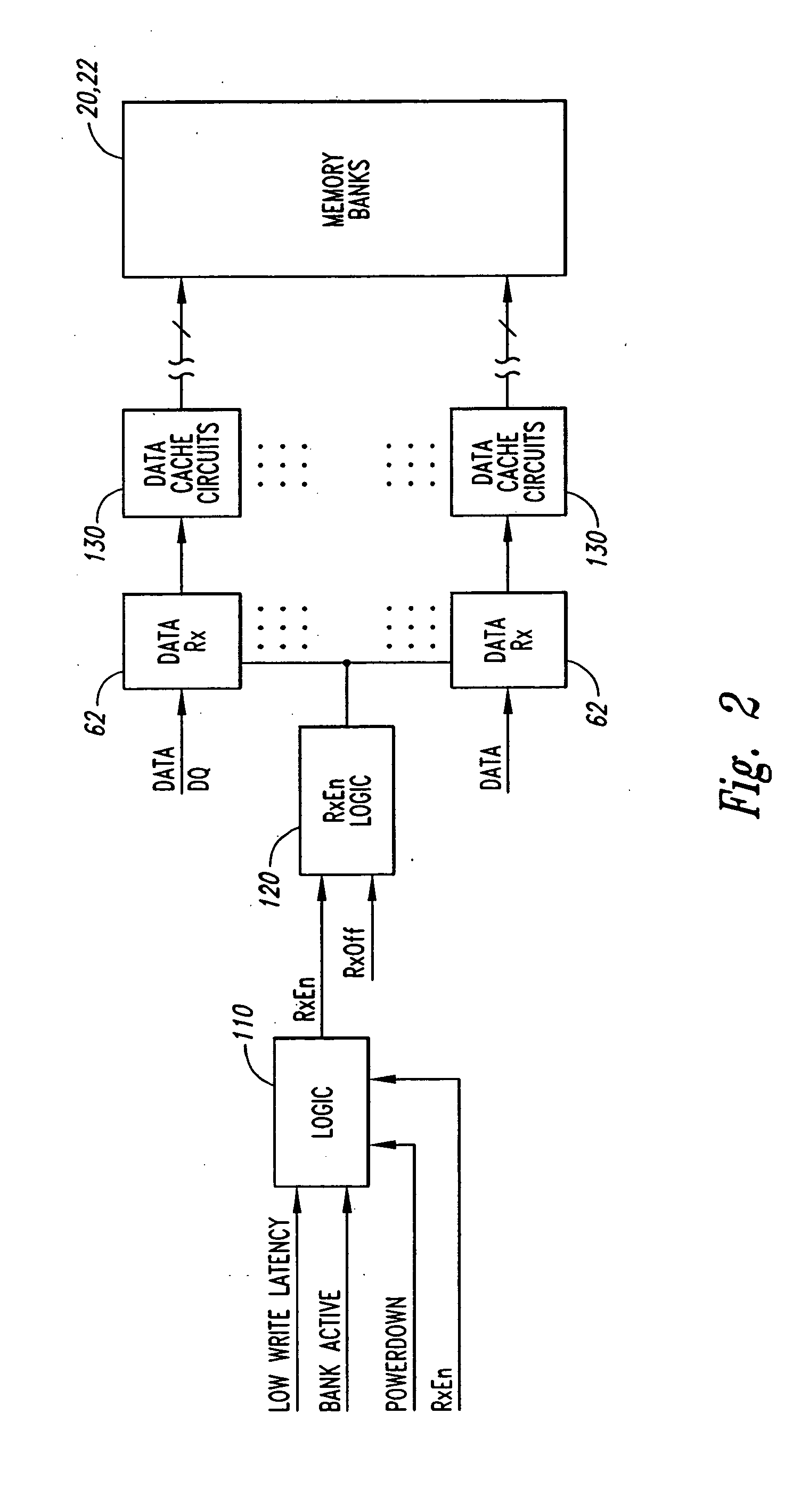 Memory device and method having low-power, high write latency mode and high-power, low write latency mode and/or independently selectable write latency