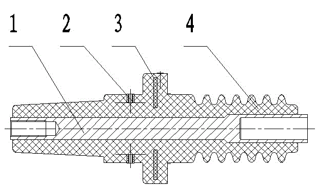 Current and voltage detection type insulating bush of ring main switching device