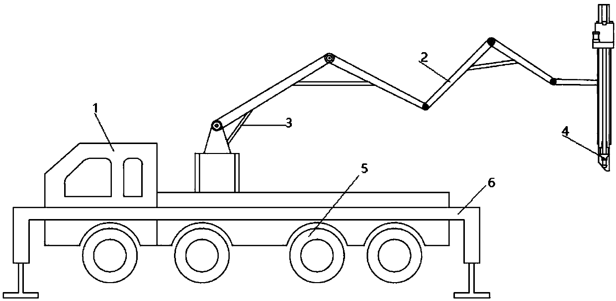 Vehicle-mounted folding retractable type down-the-hole drill