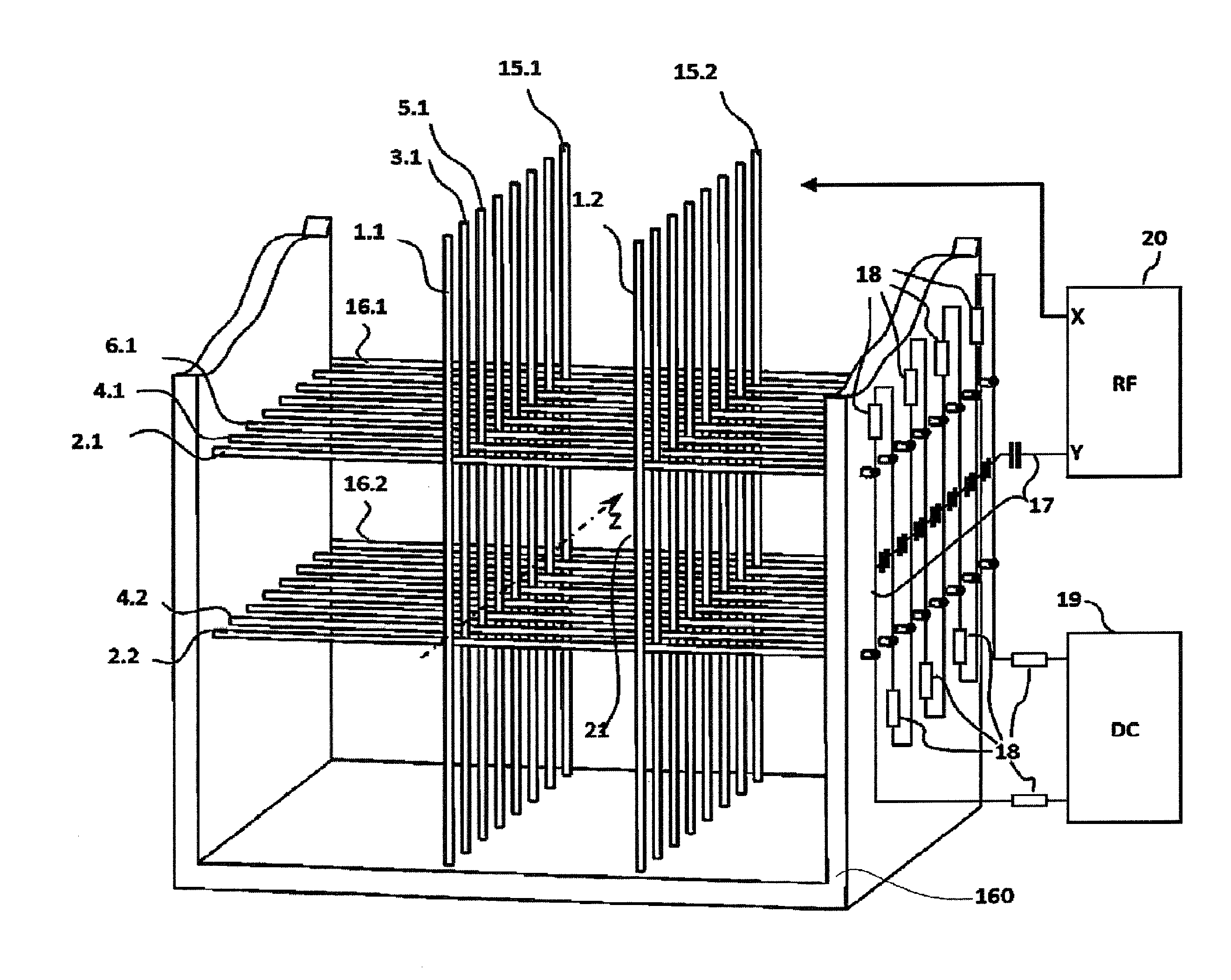 A wire electrode based ion guide device