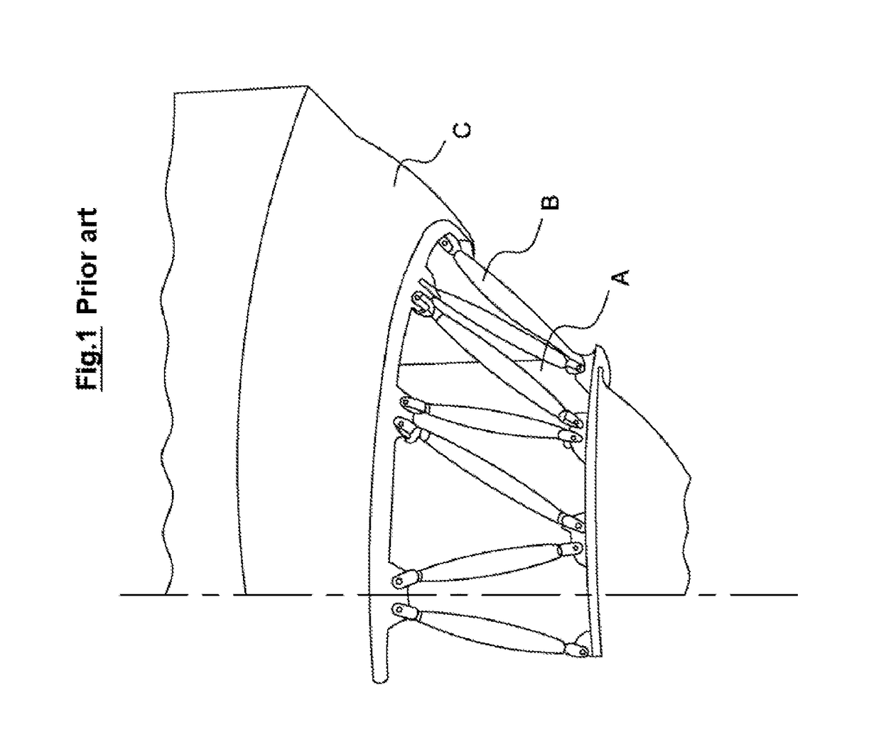 Device for retaining a tank in an aircraft